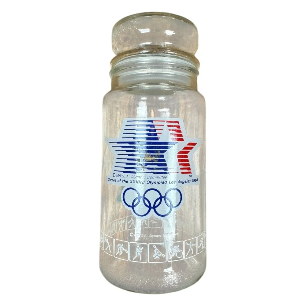 M&Ms Glass Jar Unisex OS Clear Good 1984 Los Angeles Olympic Games USA XXIII